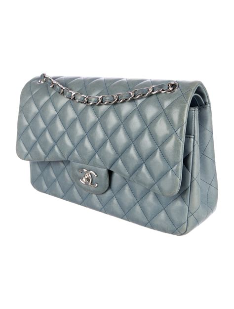 Chanel Olive Green Quilted Caviar Jumbo Classic Double Flap 